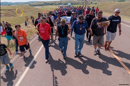 Protester vid byggandet av North Dakota Access Pipeline. Foto: Joe Brusky